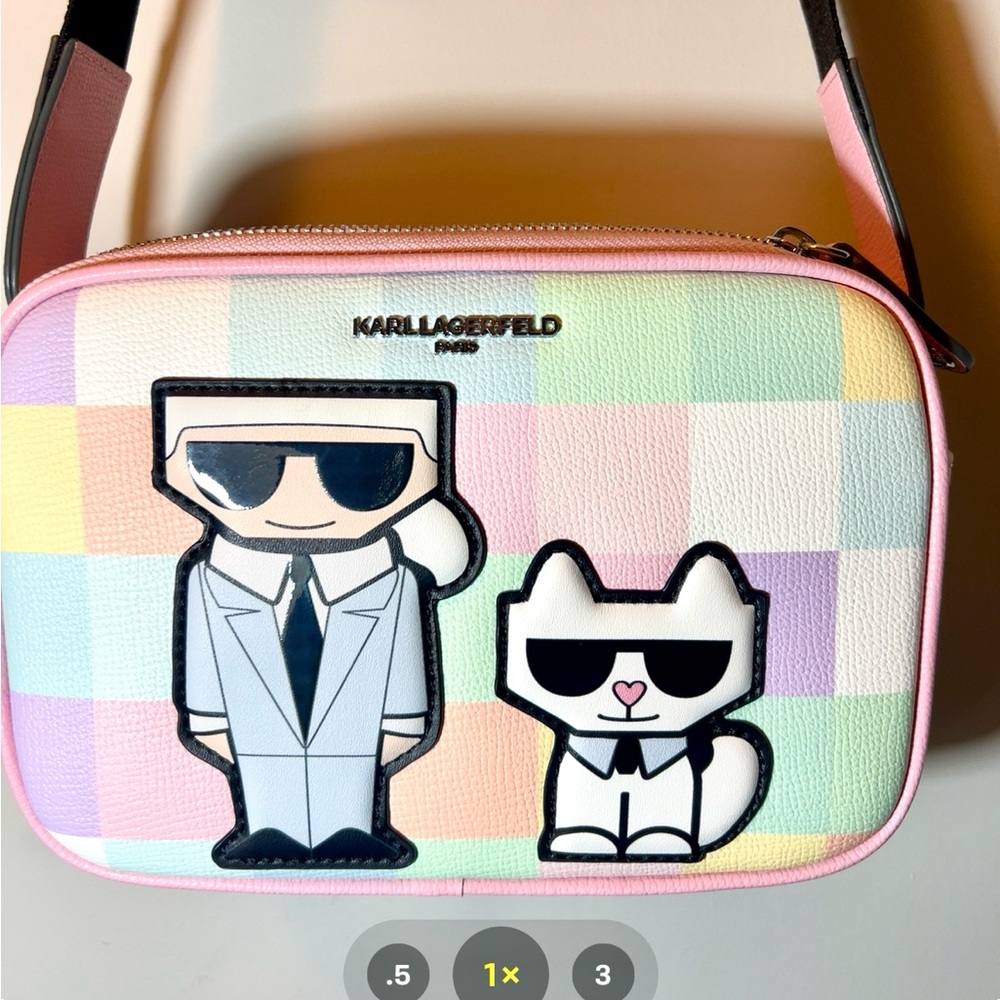 Karl Lagerfeld Pastel Plaid Crossbody Bag